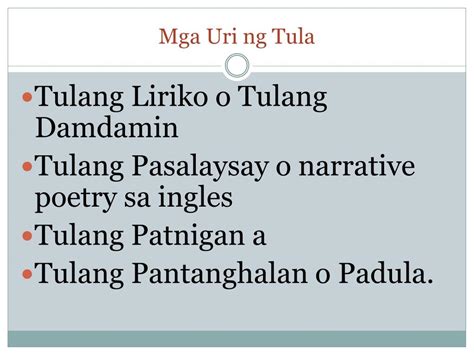 Kahulugan at mga Anyo ng Tula .